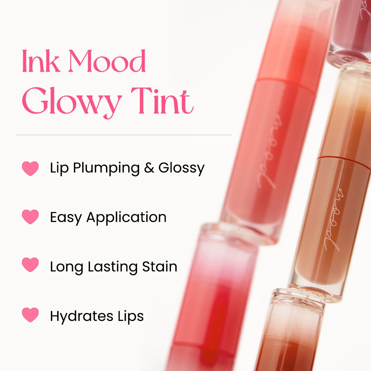 Peripera Ink Mood Glowy Tint | Lip-Plumping, Naturally Moisturizing, Lightweight, Glow-Boosting, Long-Lasting, Comfortable, Non-Sticky, No White Film (03 ROSE IN MIND)