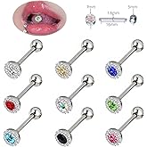 SSQKYZCSYZ Tongue Rings - 6 pc Mix-color Stainless Steel Tongue Nipple Rings Piercing Jewelry For Women & Men