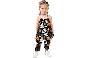 RAISEVERN Toddler Girls Romper Jumpsuit Baby kids Strap Playsuit Summer Outfits Clothes with Headband size 1-5 Years
