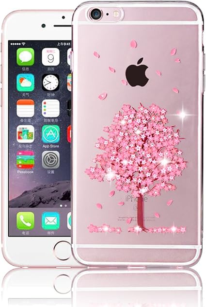 Amazon Iphone 6ケースダイヤモンドiphone 6sケースセブンファンダスダイヤモンド輝く絵画tpuケースフレキシブルクリアソフトラバーtpuスキンケースバンパーシリコンゲルカバー クリスタルケース保護ケースiphone 6 6s 4 7インチ ピンクの木 ケース カバー 通販