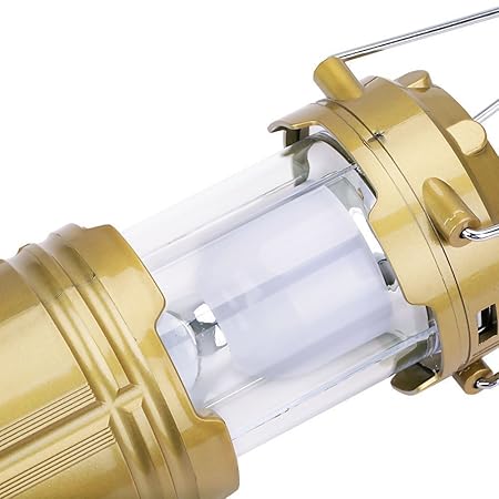 Flipco 6 LED Solar Power Camping Lantern Light Rechargable Collapsible Night Light Waterproof Outdoor Super Bright Hiking Flashlight (Color May Vary)