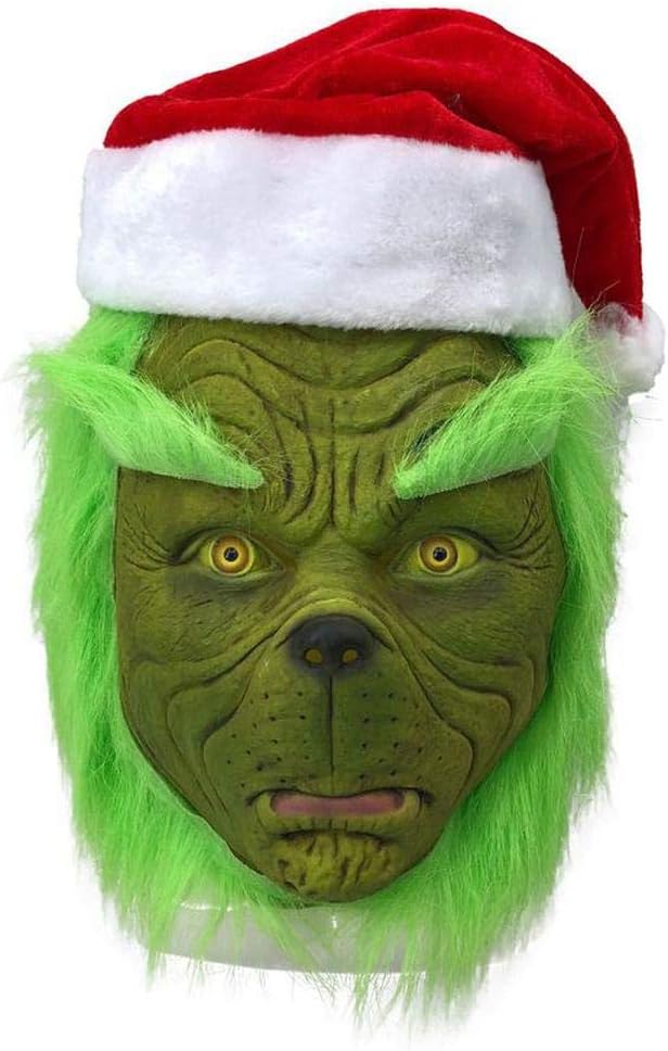 MSAK Máscara Halloween del Monstruo Verde Grinch Látex Máscara Cosplay
