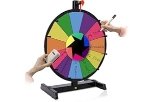 Hooomyai 15 Inch Tabletop Spinning Wheel with 12 Slots Durable Base Stand Spin Wheel for Prizes Dry Erase Prize Wheel with Dry Erase Markers and Eraser for Carnival Trade Show Party