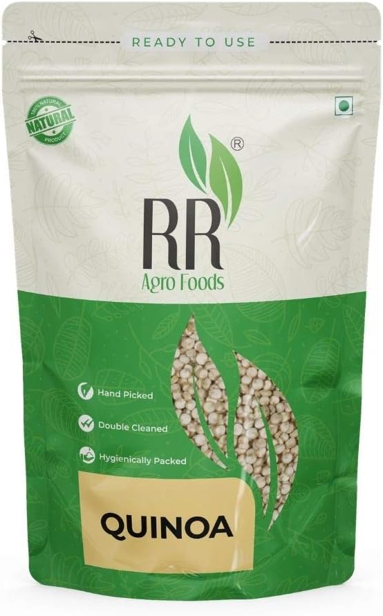 RR AGRO FOODS Premium White Quinoa - 500g | Gluten-Free Superfood | High Protein & Nutrient-Rich | Perfect for Salads & Bowl | Healthy Breakfast | Diet Food For Weight Loss | quinoa Grain Pack of 500g