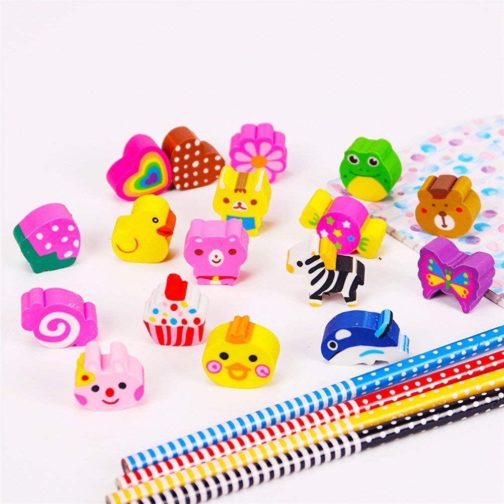 Morkia Matite per Bambini 20pcs Matite con Gomma da Disegno Set Matita Del Fumetto Matita in Legno,Ideale per Regalo dei Bambini per Festa di Compleanno Bambini Party Festival