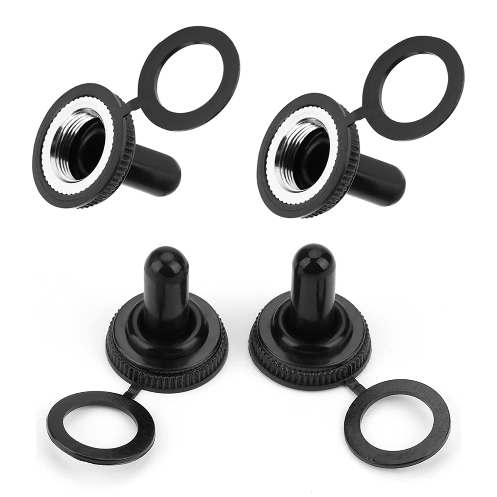Rocker Toggle Switch 20Pcs 12mm Waterproof Rubber Cap Boot Cover Black