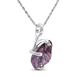 Natural raw alexandrite gemstone pendant chain