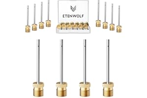 ETENWOLF 12 Pack Brass Ball Pump Needles, No Break Heavy Duty Air Pump Needles for Balls with Storage Case, Compatible with Hand Pump and Electric Pump, Stainless Steel Body