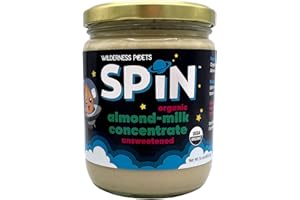 Wilderness Poets SPiN, Organic Almond Milk Concentrate (Unsweetened) - 28 Servings - Make Almond Milk or Non-Dairy Creamer for Coffee, Tea, Lattes, Smoothies and Vegan Desserts (16 Ounce)