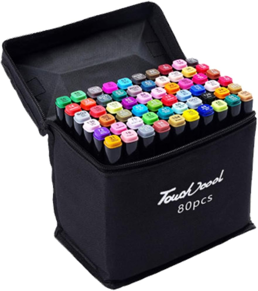 Marker Pens Coloured Fine And Broad Tips 80 Colors Double Ended Finecolour Sketch Marker Pen With Black Bag Artist Necessary Graphic Markers Lights Art Markers-QSJi