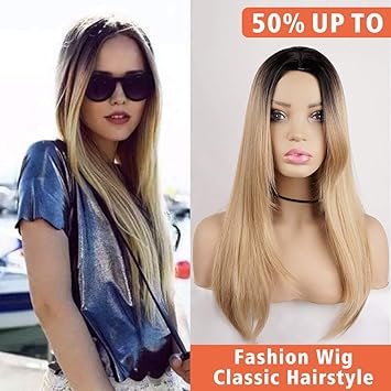 Amazon Com Long Straight Strawberry Blonde Synthetic Hair Wigs