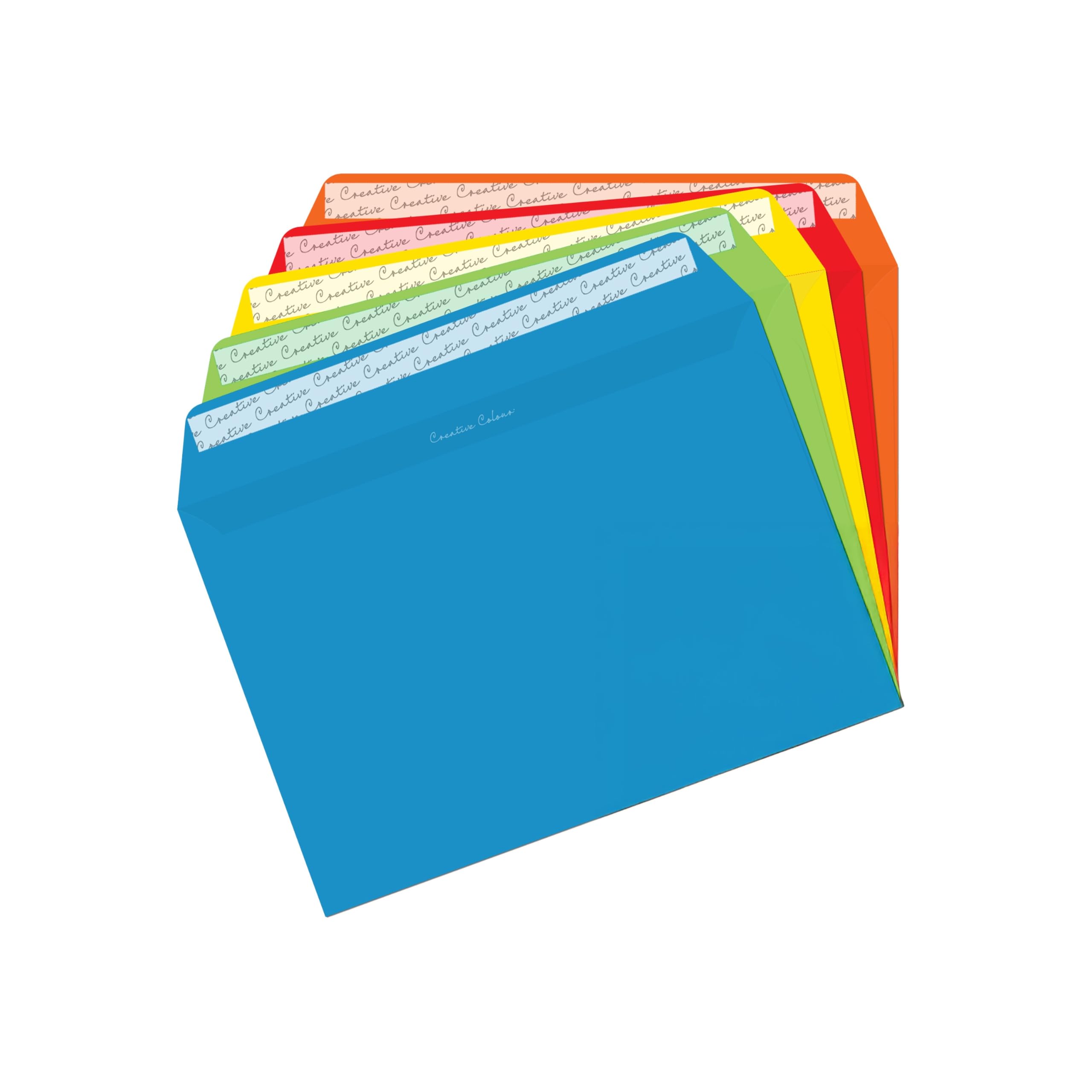 Blake Creative Colour C5 162 x 229 mm 120 gsm Peel & Seal Wallet Envelopes (45123) Assorted Bright Colours - Pack of 25 — image 1