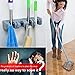 Broom and Mop Holder - AINATU Key Rack Towel Hooks Rack Mop and Broom Holder Hanger Cleaning Tool Organizer, Garden Tool Organizer Wall Mount Garage 4 Slots 5 Hooks for Wall Closet Mounted Organizer