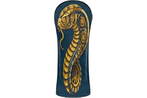 Cobra Steampunk Blue Golf Club Head Cover Premium Leather Accessories with Number Tags Designed to Fit All Woods and Drivers