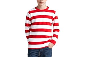 Silenroar Boy's Long Sleeve T-Shirts Striped, Cotton Blend Crewneck Tee Kids Stripes Shirt