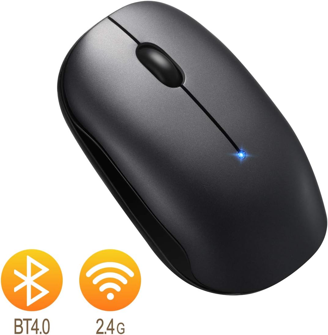PATUOXUN Bluetooth Mouse, Portable and Comfortable Wireless Mouse, Bluetooth 4.0 and 2.4G Dual Mode, Auto-sleep Long Battery Life Wireless Mouse for Laptop PC Tablet Mac Windows Android etc