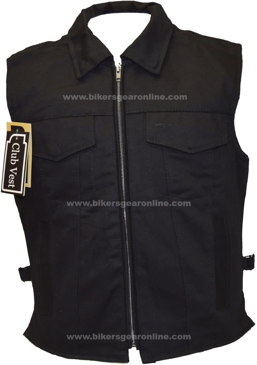 lightweight denim motorcycle vest