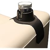 HIT PRODUCTS CouchCoaster® - Original & Patented Armrest Couch Cup Holder, Jet Black - A Weighted, Silicone, Anti Slip Coaster Stops Spills On Your Sofa, Armchair Or Recliner & Keeps Drinks in Reach