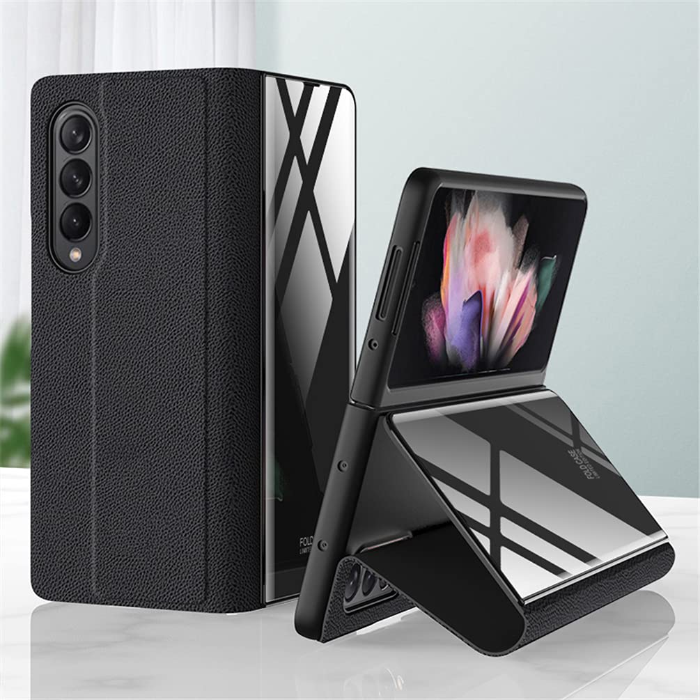 BaiFu Case for Samsung Galaxy Z Fold3 5G Folding Screen Case Leather Cover PU Leather Protective Phone Case for Samsung Galaxy Z Fold3 5G,BC31