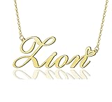 AOLO Zion Heart Name Necklace 18k Gold Plated