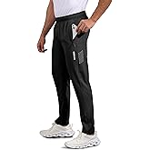 Hioutdoor Men's Sweatpants Quick Dry Lightweight Joggers - with Zipper Pockets for Gym, Running, Training & Daily Wear Black 2XL