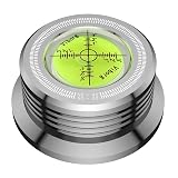 Viborg LP528S Record Weight Stabilizer Turntable Level Strobe Making 3 in 1, 280G (9.9 OZ) LP Vinyl Clamp with Bubble Leveling (50Hz, Silver)