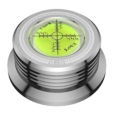 Viborg LP528S Record Weight Stabilizer Turntable Level Strobe Making 3 in 1, 280G (9.9 OZ) LP Vinyl Clamp with Bubble Leveling (50Hz, Silver)