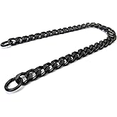 VersaKits Matte Black Chunky Cuban Chain Charm Purse Strap 23-3/4 Inch Aluminum Chain Extender Accessory Decoration for Pants Shoes Dog Collar