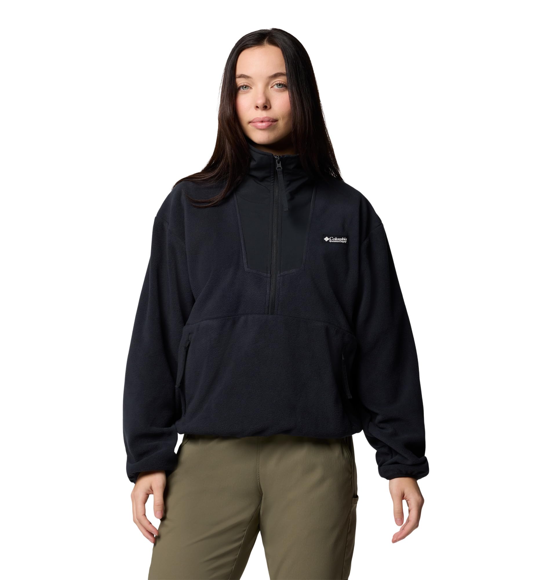 Columbia Damen Sequoia Grove Half Zip Fleece-Überziehhilfe, Schwarz, S EU