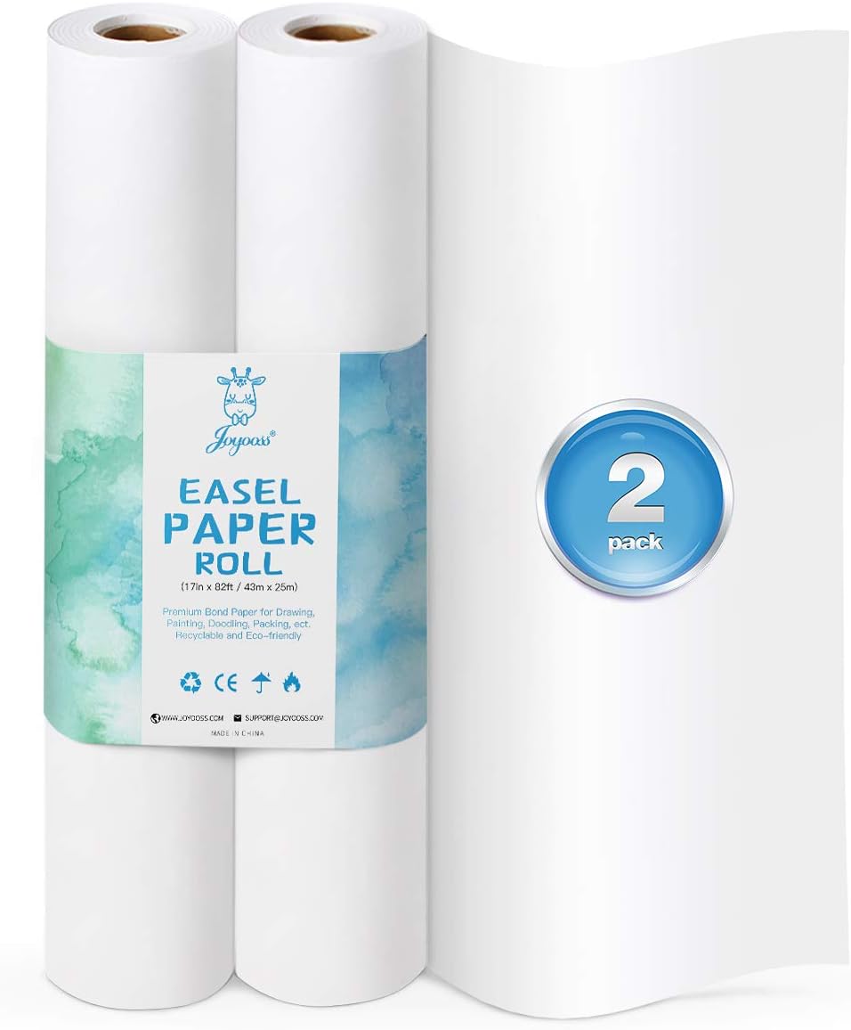 Joyooss Easel Paper Roll, 17 inches by 82 feet, Art and Craft Paper, Painting Paper for Kids - 2 Pack: Toys & Games