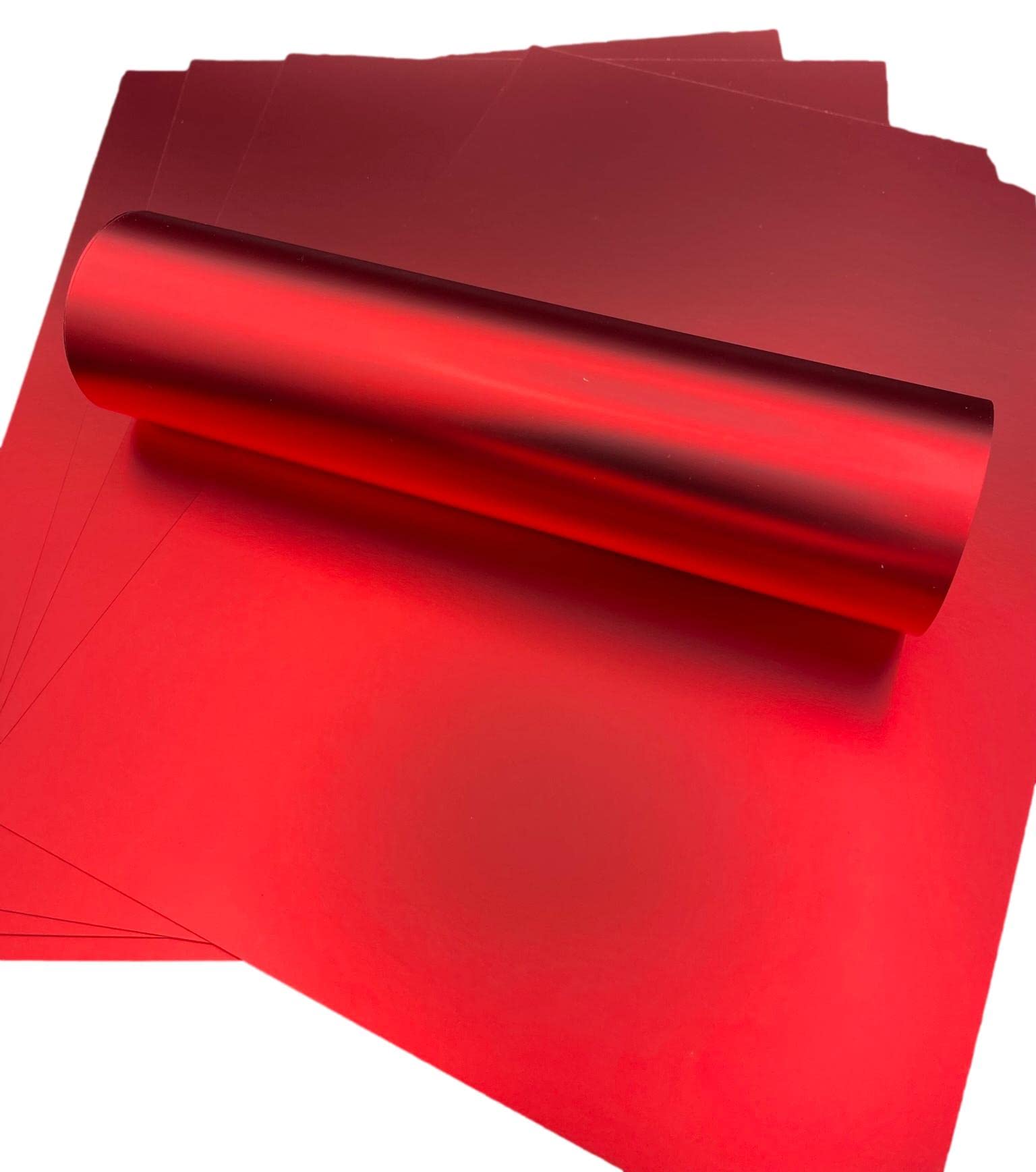 Syntego 5 Sheets A4 Premium Mirri Silk Effect Card Single Sided 290gsm / 110lb Cover (Red)