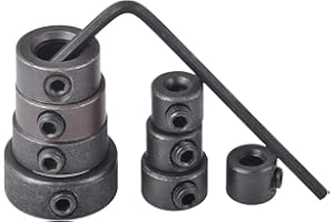 KATUR 8Pcs Woodworking Drill Bit Depth Stop Collars Ring Positioner Locator with Hex Wrench to Tighten and Stops Set-Screws 3