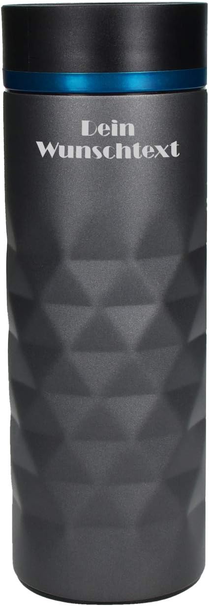 Uakeii Personalisierter Edelstahl Thermobecher 450ml Diamond 100% Auslaufsicher - ZUM SELBST GESTALTEN - Isolierbecher Kaffeebecher to Go mit Namen Autobecher Travel Mug mit Wunschgravur: Amazon.de: Küche & Haushalt - Kaffeebecher to go