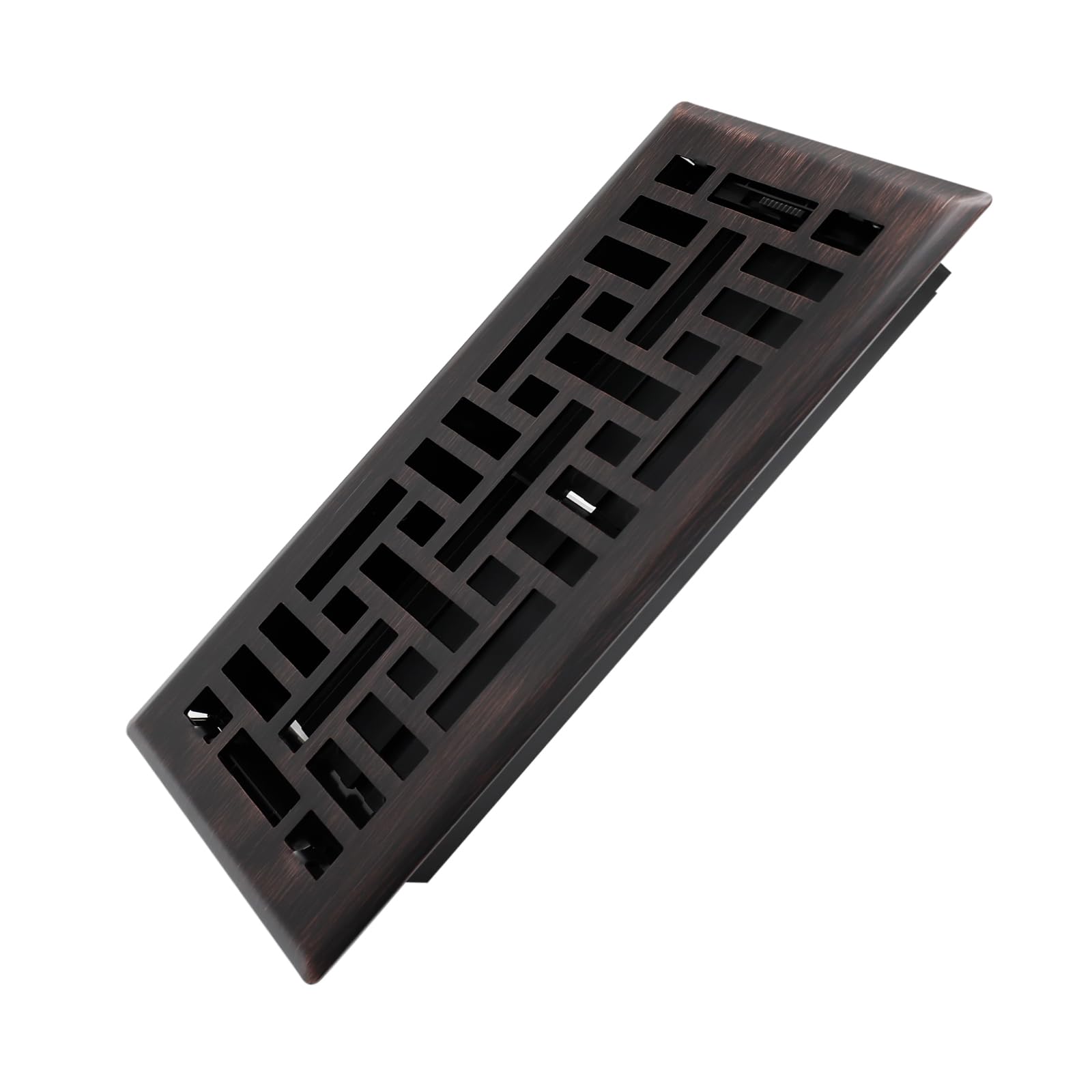 Photo 1 of Howeall 4x10 Inches Heavy Duty Walkable Floor Register Easy Adjust Air Supply Lever Floor Vents - Seattle Design - Vent Cover for Home Floor - Oil Rubbed Bronze