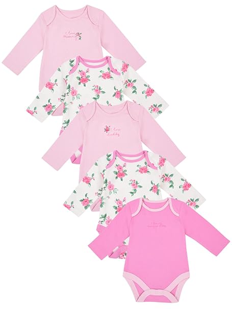 Baby Girls Bodysuit (Pack of 5)(MC092-1_Multicoloured_0-3 Months)