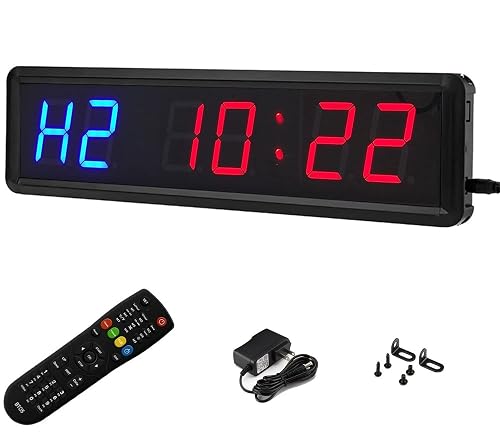 1.8'' LED Interval Workout Timer Countdown Stopwatch (Two Blue+Four Red ...