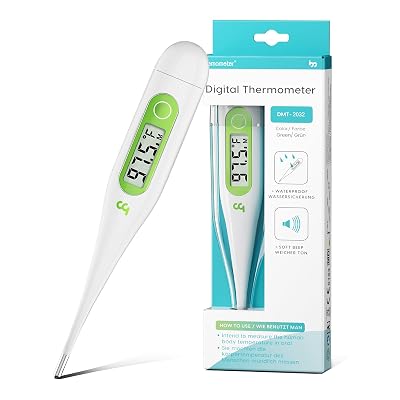 Femometer Thermometer for Adults and Kids, Digital Thermometer with Fever Alert, Memory Recall, C/F Switchable, for Oral, Rectal or Under Arm Use, Green