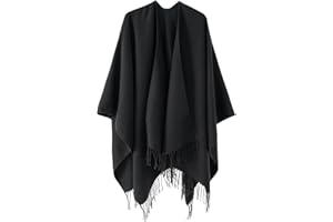 CIORMIS Poncho Shawl Wraps for Women, Women's Soft Warm Ponchos Sweaters Open Front Travel Poncho Cape for fall winter Spring