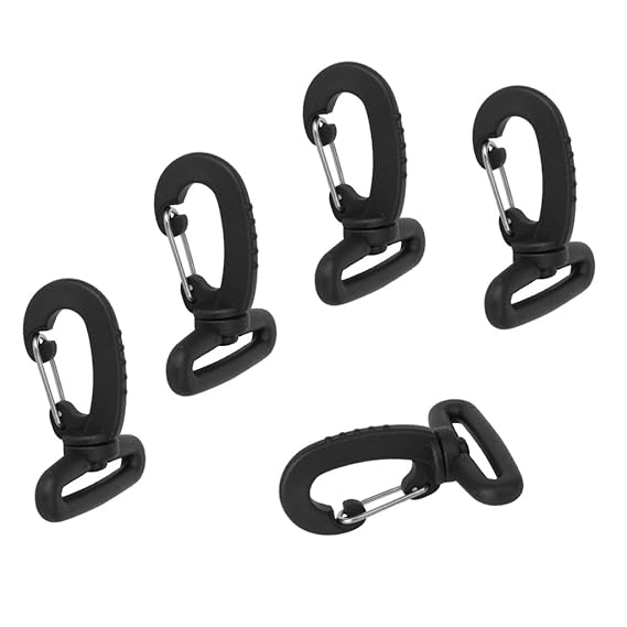 5 x Plastic Swivel Rotary Hooks Backpack/Bag Strap Clip Clasp 38mm