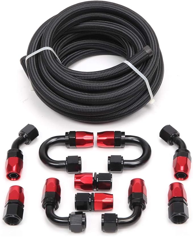 10AN 5/8" Universal Nylon Stainless Steel Braided CPE Fuel