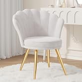 Daluvenix Velvet Upholstered Accent Chair with Gold Metal Legs – Makeup Vanity Chair, Guest Chair for Living Room & Bedroom, 