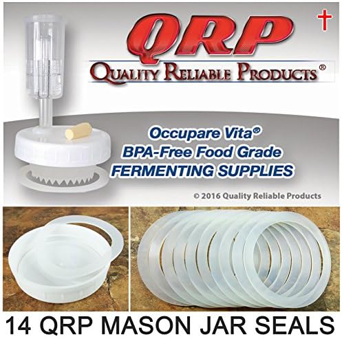 QRP SEALS for Mason Jars Reusable Food Grade Silicone STAY INSIDE the REGULAR or WIDE MOUTH Plastic Cap Lid (6 REGULAR MOUTH &amp; 6 WIDE MOUTH)