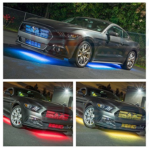 LEDGlow 4pc. Million Color SMD LED Car Underbody Underglow Lighting Kit - Bluetooth-Connected Smartphone App - 252 SMD LEDs - 16 Unique Fully Customizable Lighting Modes