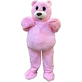 Fangkun Dress Up Big Bear Mascot Costume,Dancing Bear Fancy Dress,Giant Plush Teddy Bear Wearable Animal Character Cosplay for Valentine's Day Birthday Party Celebration,Adults Size for Women