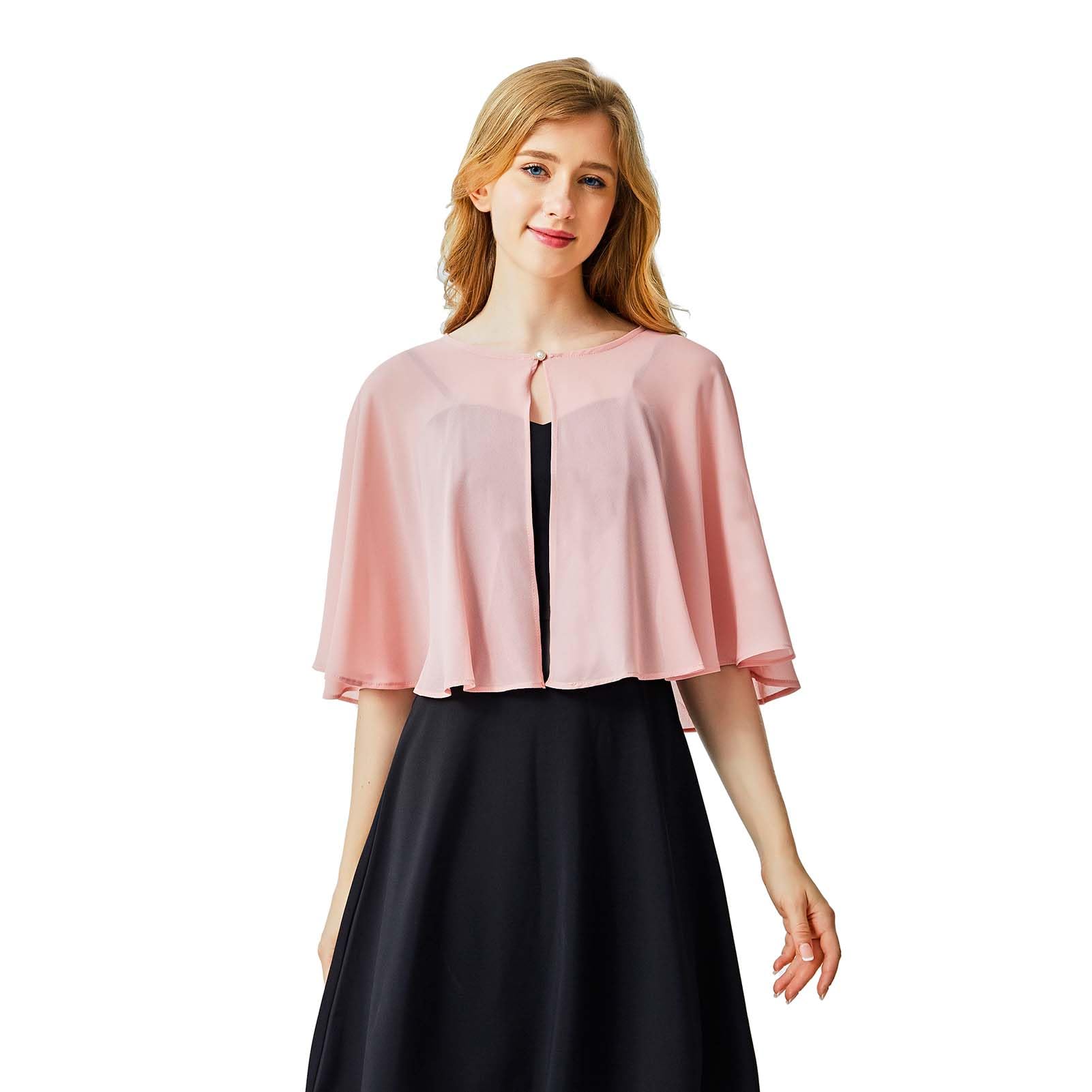 Photo 1 of Ciormis Chiffon Shrug Shwals and Warps, Light Pink Capelets for Evening Party Dress(US-DP-Light Pink)