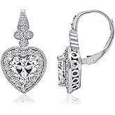 Amazon Essentials Platinum-Plated Sterling Silver Infinite Elements Cubic Zirconia Drop Earrings, (previously Amazon Collection)