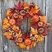 ZNFSZ Woodbury Pumpkin Harvest Silk Fall Front Door Wreath, 22 Inches, Beautiful White Gift Box Included