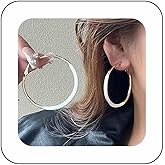 Andelaisi Boho Exaggerate Circle Earrings Vintage Big Circle Hoop Earrings White Hollow Circle Earrings Resin Circle Statement Earrings Jewelry for Women