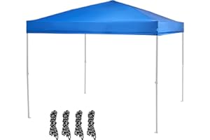 GOTRUTH 10×10 Canopy Replacement Top Cover, Pop Up Canopy Tent Cover for Straight Leg Frame, Waterproof Canopy Top with Windproof Ropes for Garden Patio Camping (Top Only) (Blue)