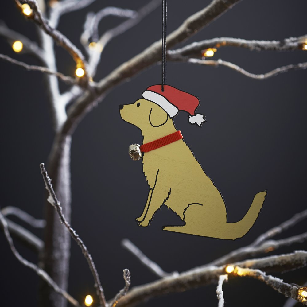 Sweet William Retriever Christmas decoration, Wood, Gold